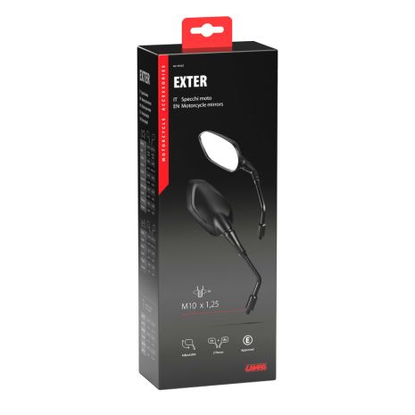 ΚΑΘΡΕΠΤΕΣ MOTO EXTER M10x1,25 DX+SX ΣΕ ΜΑΥΡΟ ΧΡΩΜΑ LAMPA - 2 ΤΕΜ. Auto Moto Tyres 