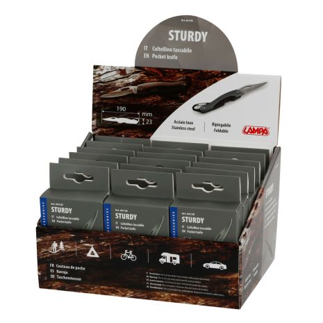 ΣΟΥΓΙΑΣ/ΜΑΧΑΙΡΙ ΤΣΕΠΗΣ STURDY INOX ΜΕ ΚΑΡΑΜΠΙΝΕΡ 18x15x23cm ΣΕ ΣΤΑΝΤ LAMPA - 18 ΤΕΜ. Auto Moto Tyres 