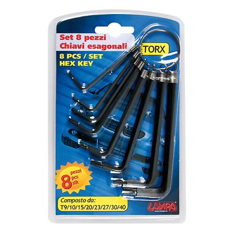TORX (HEX KEY) ΚΛΕΙΔΙΑ ΜΕ ΚΡΙΚΟ 8 ΤΕΜΑΧΙΩΝ (T8-10-15-20-23-27-30-40mm) Auto Moto Tyres 
