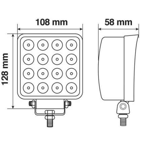 ΠΡΟΒΟΛΕΑΣ ΕΡΓΑΣΙΑΣ  WL-25 16LED 48W 3300lm 10-30V (108x128x58mm) ΦΩΣ ΔΙΑΘΛΑΣΗΣ -1ΤΕΜ. Auto Moto Tyres 