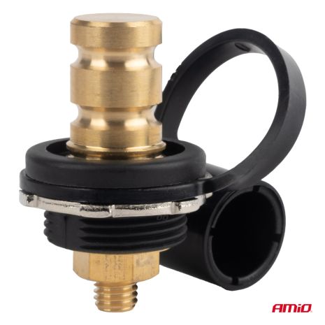 ΠΟΛΟΣ ΜΠΑΤΑΡΙΑΣ ΑΡΝΗΤΙΚΟΣ 3/8'' M10 max.48V 250A ΣΕ ΜΑΥΡΟ ΧΡΩΜΑ ΜΕ ΚΑΠΑΚΙ AMIO - 1 Τεμ. Auto Moto Tyres 