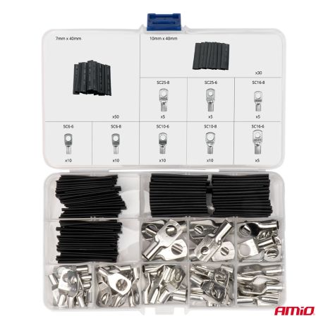 ΣΥΝΔΕΣΜΟΙ ΚΑΛΩΔΙΩΝ & ΘΕΡΜΟΣΥΣΤΕΛΛΟΜΕΝΟΙ ΣΩΛΗΝΕΣ ΣΕΤ ΔΙΑΦΟΡΑ ΜΕΓΕΘΗ AMIO - 140 τεμ. Auto Moto Tyres 