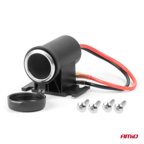 ΠΡΙΖΑ ΜΕ ΜΟΝΗ ΥΠΟΔΟΧΗ ΓΙΑ ΦΙΣ ΑΝΑΠΤΗΡΑ 12/24V ΑΔΙΑΒΡΟΧΗ AMIO - 1 τεμ. Auto Moto Tyres 