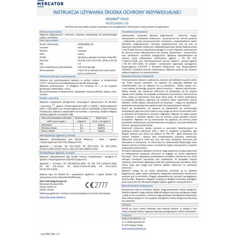 ΓΑΝΤΙΑ ΝΙΤΡΙΛΙΟΥ MERCATOR NITRYLEX BASIC ΣΕ ΜΑΥΡΟ ΧΡΩΜΑ SMALL (S) AMIO - 100 τεμ. Auto Moto Tyres 