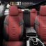 ΚΑΛΥΜΜΑΤΑ ΚΑΘΙΣΜΑΤΩΝ OTOM  THRONE 103 RED ΜΑΥΡΟ/ΓΚΡΙ/ΚΟΚΚΙΝΟ ΛΙΝΟ & ΔΕΡΜΑΤΙΝΗ SET ΑΜΙΟ - 1 σετ. Auto Moto Tyres 