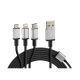 ΚΑΛΩΔΙΟ USB ΦΟΡΤΙΣΗΣ CERBERO 100 cm (3 ΑΝΤΑΠΤΟΡΕΣ TYPE C/APPLE/MICRO USB - 8 PIN) SILVER LINE Auto Moto Tyres 